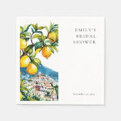Lemon Citrus Amalfi Küste Brautparty Serviette (Vorderseite)