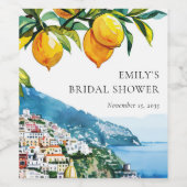 Lemon Citrus Amalfi Küste Brautparty Weinetikett (Einzelnes Label)