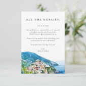 Lemon Citrus Amalfi Küste Hochzeit Begleitkarte (Stehend Vorderseite)