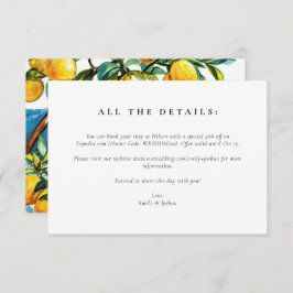 Lemon Citrus Amalfi Küste Hochzeit Begleitkarte