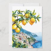 Lemon Citrus Amalfi Küste Italienische Hochzeit Einladung (Rückseite)