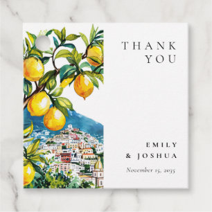 Lemon Citrus Amalfi Küste Italienische Hochzeit Geschenkanhänger
