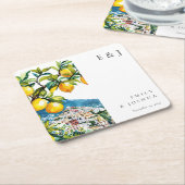Lemon Citrus Amalfi Küste Italienische Hochzeit Rechteckiger Pappuntersetzer (angewinkelt)