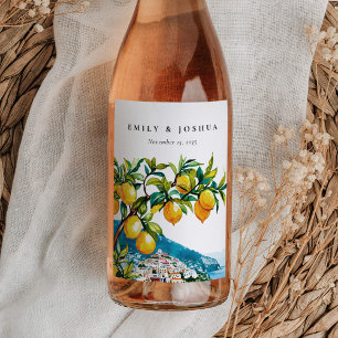 Lemon Citrus Amalfi Küste Italienische Hochzeit Weinetikett