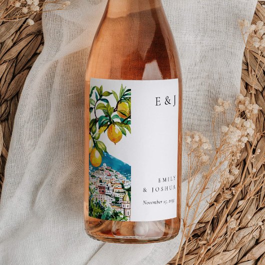 Lemon Citrus Amalfi Küste Italienische Hochzeit Weinetikett