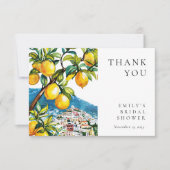 Lemon Citrus Amalfi Küste Italienisches Brautparty Dankeskarte (Vorderseite)