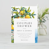 Lemon Citrus Amalfi Küste Paare Dusche Einladung (Stehend Vorderseite)