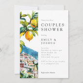 Lemon Citrus Amalfi Küste Paare Dusche Einladung (Vorderseite)