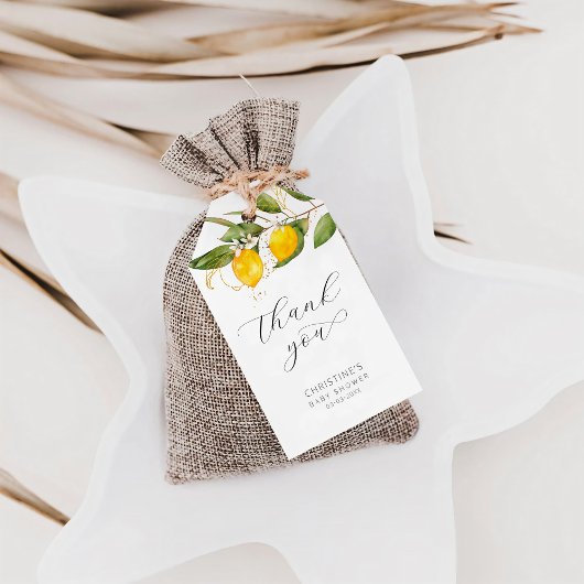 Lemon Citrus Baby Dusche Danke, dass Sie Geschenke Geschenkanhänger