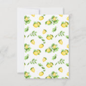 Lemon Citrus Baby Dusche Foto Dankeskarte (Rückseite)