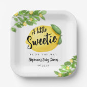 Lemon Citrus Baby Dusche Pappteller (Vorderseite)