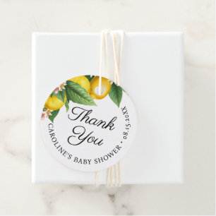 Lemon Citrus Baby Dusche Vielen Dank Geschenkanhänger
