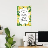 Lemon Citrus Baby Dusche Willkommen Poster (Heimbüro)