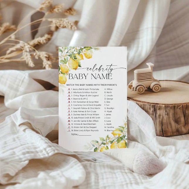 Lemon Citrus Baby Shower Celebrity Baby Name Game (Von Creator hochgeladen)
