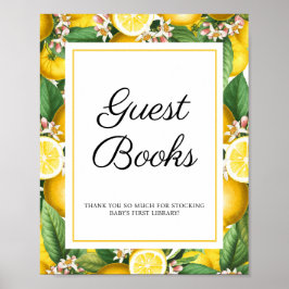 Lemon Citrus Baby Shower Guest Books Poster