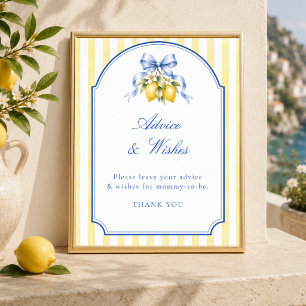 Lemon Citrus Baby Shower Ratschläge und Wünsche Sc Poster