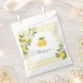 Lemon Citrus Baby Shower Yellow Gingham Geschenktütchen (Ausgeschnitten)