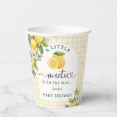 Lemon Citrus Baby Shower Yellow Pappbecher (Vorderseite)