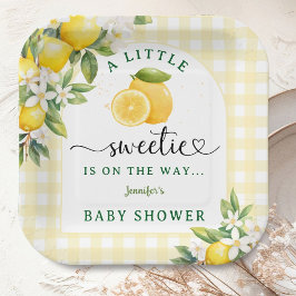 Lemon Citrus Baby Shower Yellow Pappteller
