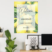 Lemon Citrus - Babydusche - Begrüßungszeichen Poster (Heimbüro)