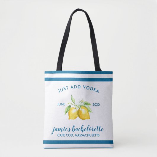 Lemon Citrus Bachelorette Personalisiert Tasche (Vorderseite)