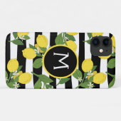 Lemon Citrus Black Stripes Yellow iPhone Case (Rückseite (Horizontal))