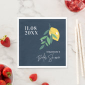 Lemon Citrus Blue Brautparty Hauptpresse Serviette (Beispiel)