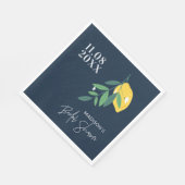 Lemon Citrus Blue Brautparty Hauptpresse Serviette (Ecke)