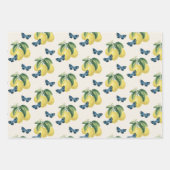 Lemon Citrus Blue Butterfells Geschenkpapier Set (Vorderseite 2)