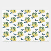 Lemon Citrus Blue Butterfells Geschenkpapier Set (Vorderseite 2)