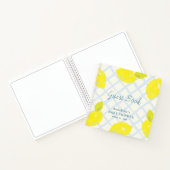 Lemon Citrus Blue Karo Baby Shower Guest Book Notizblock (Innenseite)