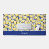 Lemon Citrus Blue Mediterranean Personalized Schreibtischunterlage (Tastatur & Maus)