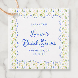 Lemon Citrus Blue & Yellow Brautparty Vielen Dank Geschenkanhänger