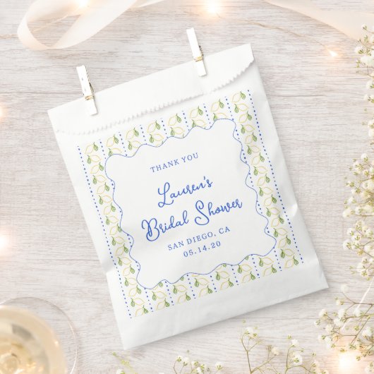 Lemon Citrus Blue & Yellow Brautparty Vielen Dank Geschenktütchen (Ausgeschnitten)