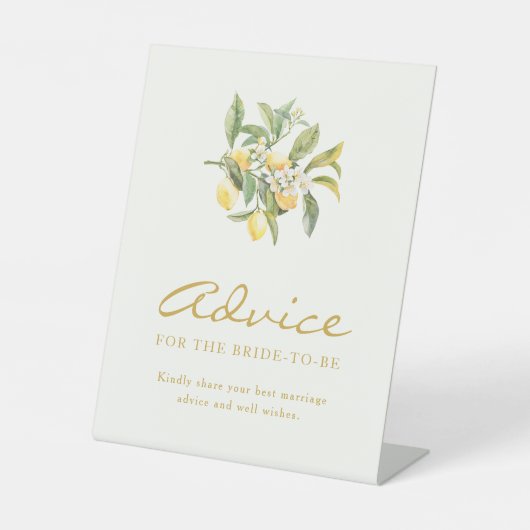 Lemon Citrus Blumenempfehlung Zeichen Sockelschild (Vorderseite)