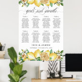 Lemon Citrus Blumengrün Hochzeitsskizze Poster (Heimbüro)