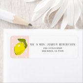 Lemon Citrus Blush Pink Polka Dots Adresse (Insitu)