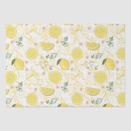 Lemon Citrus Botanical Seidenpapier (Vorderseite)