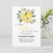Lemon Citrus Botanische Babydusche Einladung (Stehend Vorderseite)