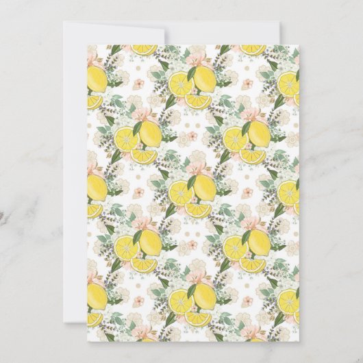 Lemon Citrus Botanische Babydusche Einladung (Rückseite)