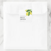 Lemon Citrus Branch Greenerity Brautparty Quadratischer Aufkleber (Tasche)