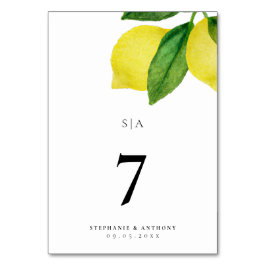 Lemon Citrus Branch Greenerity Wedding Tischnummer