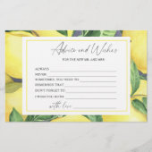 Lemon Citrus - Brautparty Beratung und Wünsche Briefpapier (Vorderseite)