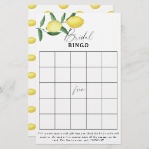 Lemon Citrus - Brautparty-Bingo-Spiel