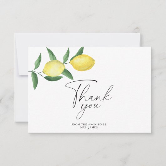 Lemon Citrus - Brautparty danke Karte (Vorderseite)
