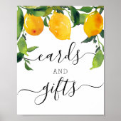 Lemon Citrus Brautparty Geschenke und Karten Unter Poster (Vorne)