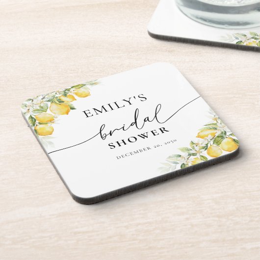 Lemon Citrus Brautparty Getränke Coaster Getränkeuntersetzer (Linke Seite)