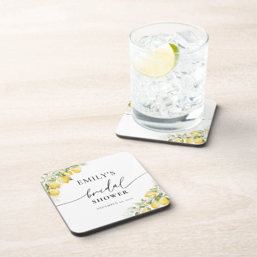 Lemon Citrus Brautparty Getränke Coaster Getränkeuntersetzer (Rechte Seite)
