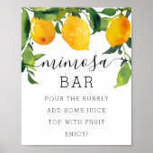 Lemon Citrus Brautparty Mimosa Bar Sign Poster (Vorne)