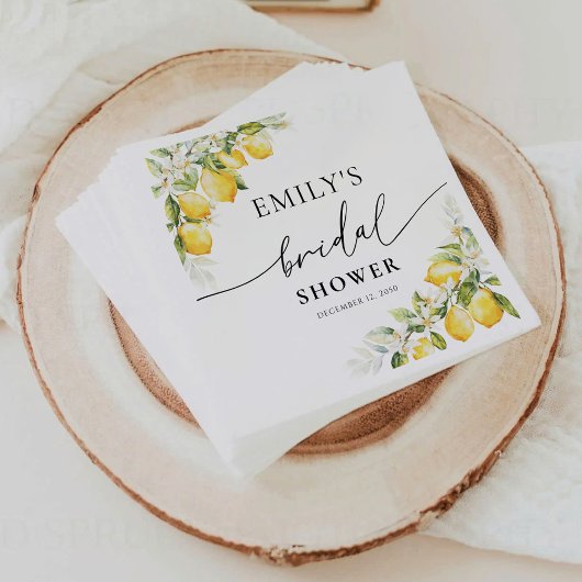 Lemon Citrus Brautparty Napkin Serviette